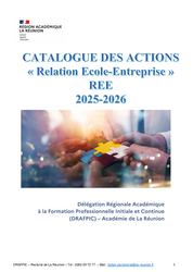 Catalogue des actions Relations Ecole Entreprise 2025-2026 Catalogue des actions Relations Ecole Entreprise 2025-2026